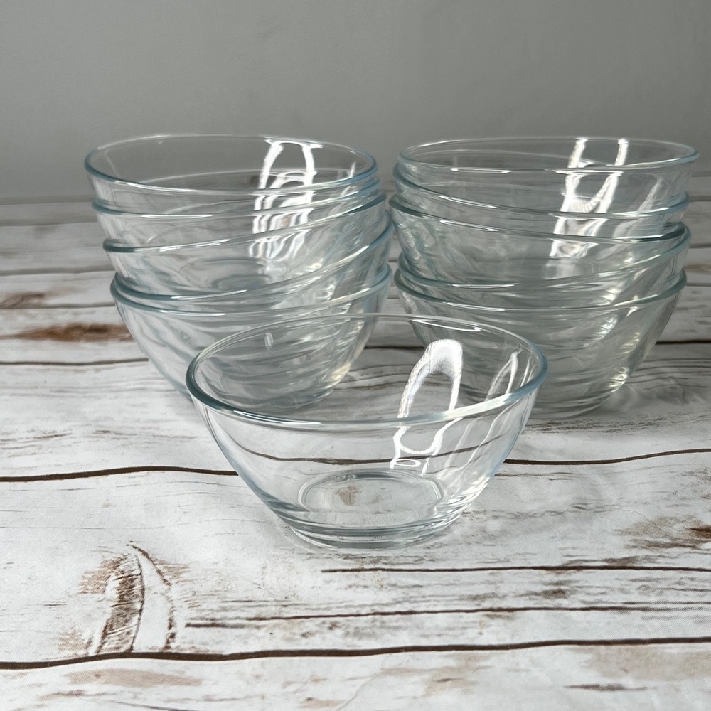 Duralex Prep Bowls Clear Tempered Glass Lys Stackable France Set of 11 - 4in